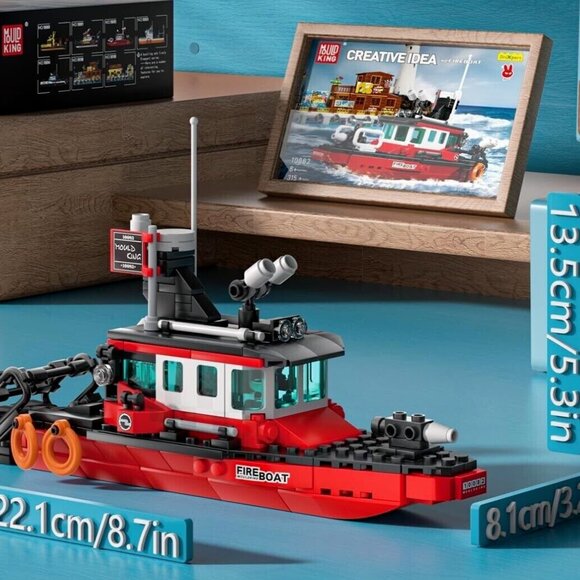 Mould King 10082 Fireboat Fire Brigade Rescue Ship Building Brick 315 pcs NEW - Picture 3 of 3